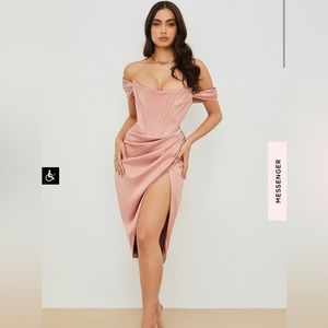 House of CB Loretta Dress in Blush in XS NWT